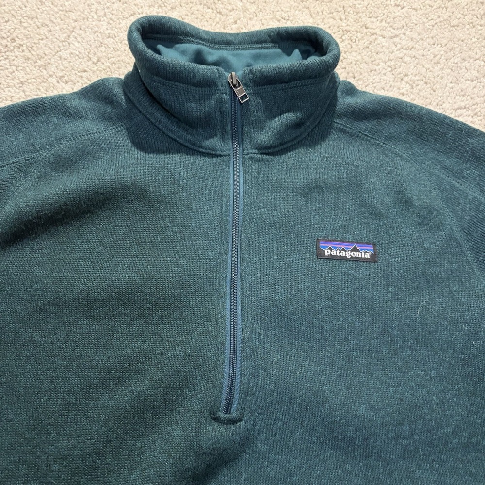 Patagonia Better Sweater 1/4 Zip Fleece Pullover Women's Large Green STY25618 - Picture 2 of 8